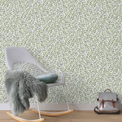 Ameroso Leaf Blown Vinyl Wallpaper Erismann Opus - Green