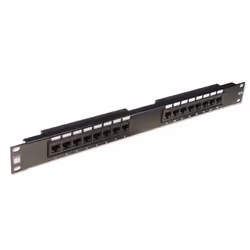 Lindy 19' CAT5e 1U 16 Port RJ-45 Patch Panel, Unshielded, Black, 10 Gigabit Ethernet, RJ-45, Cat6, 22/26, Black, Rack mountin ...