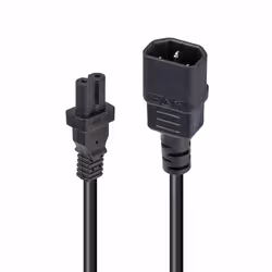 Lindy 1m IEC C14 to IEC C7 (Figure 8) Power Cable, 1 m, C14 coupler, C7 coupler, 250 V, 16 A
