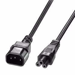 Lindy 2m C5 to C14 Mains Cable, lead free, 2 m, C14 coupler, C5 coupler