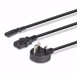 Lindy 2.5m UK 3 Pin Plug to IEC C13 and IEC C7 Splitter Extension Cable, Black - Additional view 5