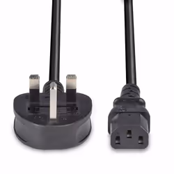 Lindy 0.2m UK 3 Pin Plug To IEC C13 Mains Power Cable, Black - Additional view 4