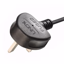 Lindy 0.2m UK 3 Pin Plug To IEC C13 Mains Power Cable, Black - Additional view 6