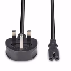 Lindy 2m UK 3 Pin Plug To IEC C7 Mains Power Cable, Black - Additional view 4