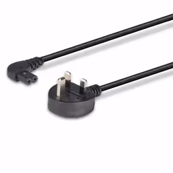 Lindy 0.5m UK 3 Pin Plug to Right Angled IEC C7 mains power Cable, Black - Additional view 5