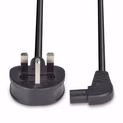 Lindy 3m UK 3 Pin Plug To Right Angled IEC C7 Mains Power Cable, Black - Additional view 4