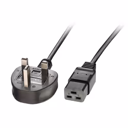 Lindy 2m UK 3 Pin Plug to IEC C19 Power Cable. Black - Additional view 4