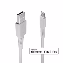 Lindy 0.5m USB to Lightning Cable white, 0.5 m, USB A, Male, Male, White, Straight