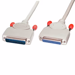 Lindy 2m Straight Through RS-232 Serial Cable, All Pins Connected, (25DM/25DF), Grey, 2 m, SUB-D