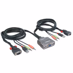 Lindy Compact 2-Port USB VGA KVM Switch with Audio 32797