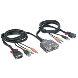 Lindy Compact 2-Port USB VGA KVM Switch with Audio 32797