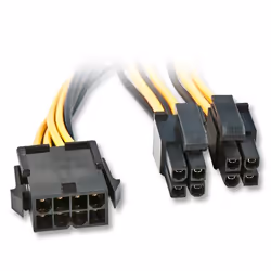 Lindy 33163, 0.4 m, EPS (8-pin), 8-pin(4+4) EPS12V, Male, Female, Black, Yellow