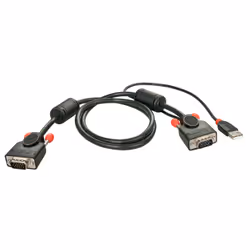 Lindy KVM system cable KVM Switch Combo Series USB 2m, 2 m, VGA (D-Sub), Male, Male, Black