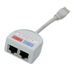 Lindy Shielded Port Doubler, 1 x 10/100Base-T + 1 x Voice/Token Ring to 1 Port