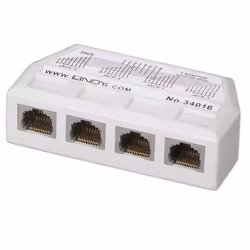 Lindy RJ45 Line Splitter 1:4 Phone, Cat.5e, White