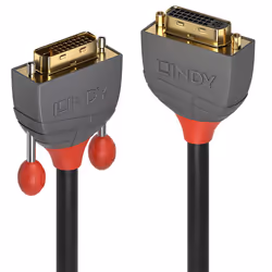 Lindy 5m DVI-D Dual Link Extension Cable, Anthra Line, 5 m, DVI-D, DVI-I, Male, Female, Black