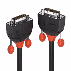 Lindy 2m DVI-D Single Link Cable, Black Line, 2 m, DVI-D, DVI-D, Male, Male, Black