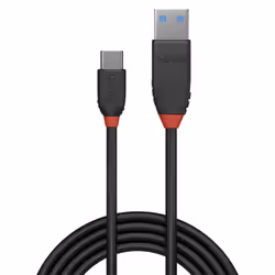 Lindy 1.5m USB 3.2 Type A to C Cable, 10Gbps, Black Line