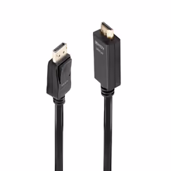 Lindy 5m DisplayPort to HDMI 10.2G Cable, 5 m, DisplayPort, HDMI Type A (Standard), Male, Male, 3840 x 2160 pixels
