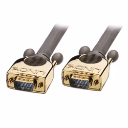 Lindy 0.5m Gold VGA Monitor Cable, 0.5 m, VGA (D-Sub), VGA (D-Sub), Male, Male, Grey