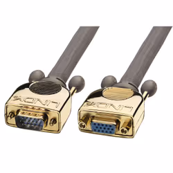 Lindy 5m Gold VGA Extension Cable, 5 m, VGA (D-Sub), VGA (D-Sub), Male, Female, Anthracite
