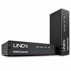 Lindy 200m Fibre Optic HDMI 4K60 Extender, 3840 x 2160 pixels, AV transmitter & receiver, 200 m, Wired, Black, HDCP