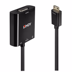Lindy Mini HDMI C to VGA & Audio Converter, 0.01 m, HDMI Type C (Mini), Male, Female, Straight, Straight