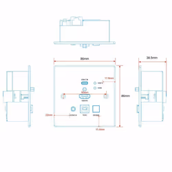 Lindy 150m Cat.6 HDMI 4K60 & Type C HDBaseT UK Wall Plate KVM Extender, Transmitter - Additional view 6