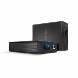 Lindy 1200m Fibre Optic DisplayPort 1.2 Extender, 3840 x 2160 pixels, AV transmitter & receiver, 1200 m, Wired, Black