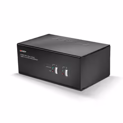 Lindy 2 Port Dual Head Single Link DVI-I KVM Switch Pro with TTU, 2048 x 1536 pixels, Black