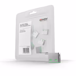 Lindy USB Port Blocker (without key) - Pack of 10, Colour Code: Green, Port blocker, USB Type-A, Green, Acrylonitrile butadie ...
