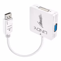 Lindy DisplayPort 1.2 to HDMI 1.4, DVI and VGA Active Converter, DisplayPort, DVI-D + VGA (D-Sub) + HDMI, Male, Female, 3840 ...