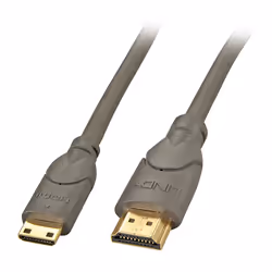 Lindy 0.5m Premium HDMI to Mini HDMI Cable, Anthra, 0.5 m, HDMI Type A (Standard), HDMI Type C (Mini), 10.2 Gbit/s, Black