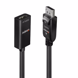 Lindy DisplayPort 1.2 to HDMI 2.0 18G HDR Converter, 1.8 m, DisplayPort, HDMI, Male, Female, Straight