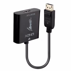 Lindy DisplayPort 1.2 to HDMI 2.0 18G Active Converter, 1.5 m, DisplayPort, HDMI Type A (Standard), Male, Female, Straight
