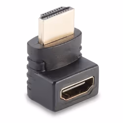 Lindy HDMI Female to HDMI Male 90 Degree Right Angle Adapter - Up, HDMI, HDMI, Black