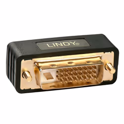 Lindy Premium DVI-D Coupler, Male to Female, DVI-I, DVI-D, Black