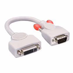 Lindy 0.2m DVI-I Female (Analogue) to VGA Male Adapter Cable, 0.2 m, DVI-I, VGA (D-Sub), Grey, Male/Female