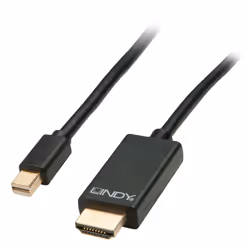 Lindy Mini DisplayPort/HDMI adapter cable 5m (active), 5 m, HDMI Type A (Standard), Male, Male, 3840 x 2160 pixels, 1080p