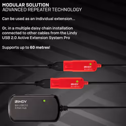 Lindy 8m USB 2.0 Active Extension Pro Hub - Additional view 6