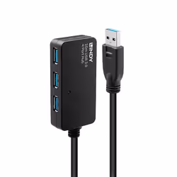 Lindy 10m USB 3.0 Active Extension Pro Hub, USB 3.2 Gen 1 (3.1 Gen 1) Type-A, USB 3.2 Gen 1 (3.1 Gen 1) Type-A, 5000 Mbit/s, ...