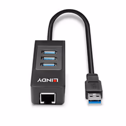 Lindy USB 3.0 Hub and Gigabit Ethernet Converter - Additional view 4