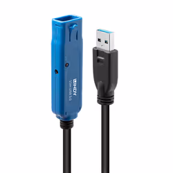 Lindy 15m USB 3.0 Active Extension Pro, 15 m, USB A, USB A, USB 3.2 Gen 1 (3.1 Gen 1), 5 Gbit/s, Black