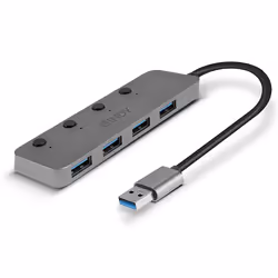 Lindy 4 Port USB 3.0 Hub with On/Off Switches - Additional view 4