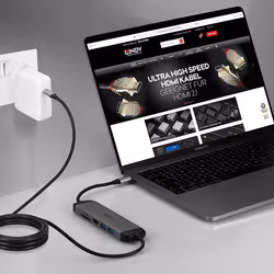 Lindy DST-Micro 140, USB-C Laptop Micro Docking Station with 4K Support and 1.4m 60W Charging Cable - Additional view 5