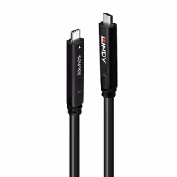 Lindy 10m USB 3.2 Gen 1 and DP 1.4 Type C Hybrid Cable, 10 m, USB C, USB C, USB 3.2 Gen 1 (3.1 Gen 1), Black