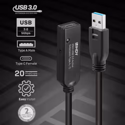 Lindy 20m USB 3.0 Active Extension Type A to C - Additional view 4