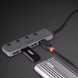 Lindy 4 Port USB 3.2 Type C Hub with On/Off Switches - Additional view 5