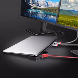 Lindy DST-Mini XT 810, USB-C Laptop Mini Docking Station with Single Display (8K) or Dual Display (4K60) and 100W Pass-Through Charging - Additional view 4