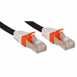 Lindy Cat.6 (A) SSTP / S/FTP PIMF Premium 0.3m, 0.3 m, RJ-45, RJ-45, Black